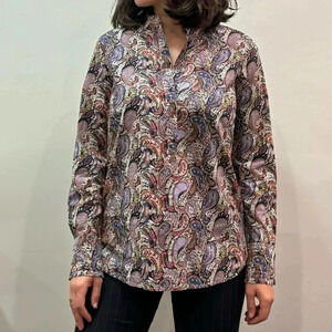 J Crew Liberty Art Fabrics Women’s Eastern Voyage Paisley Popover Top